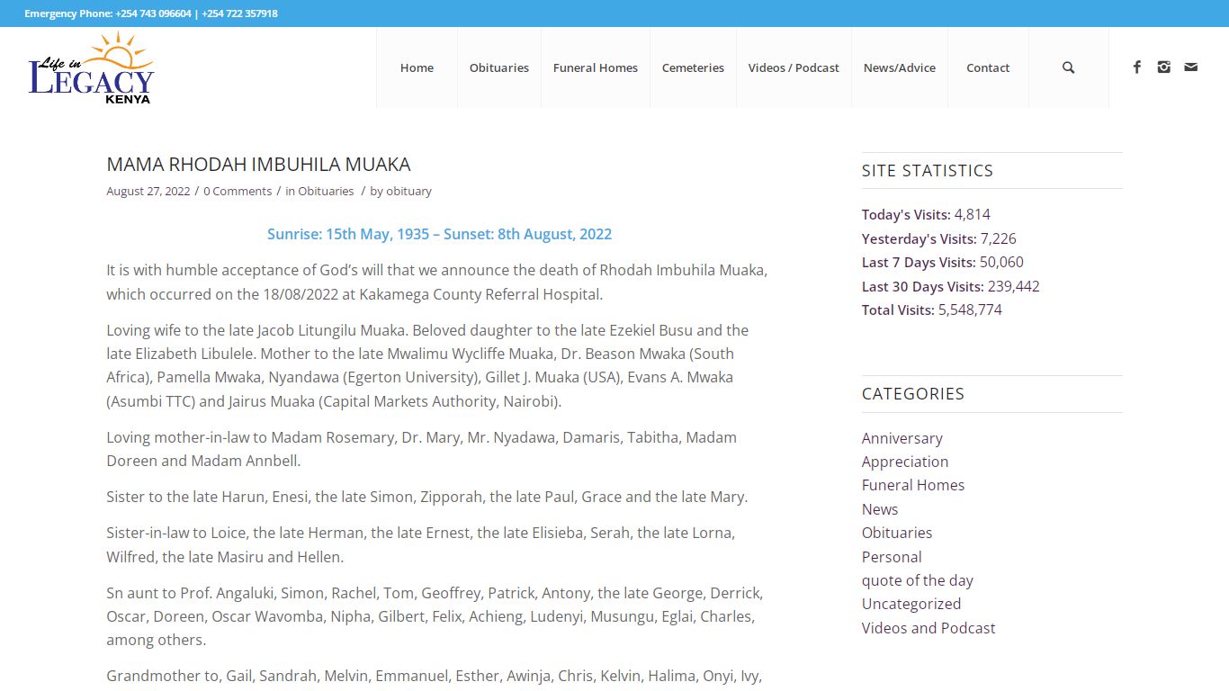 Obituaries Archives - Obituary Kenya